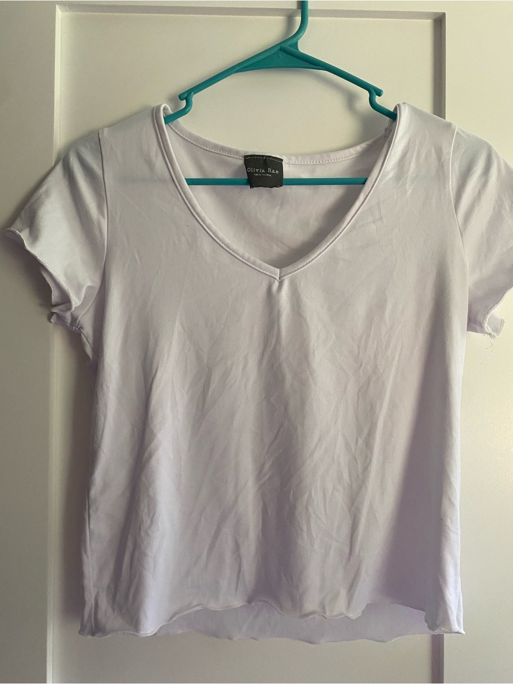 Olivia Rae White V-Neck Short Sleeve Tee